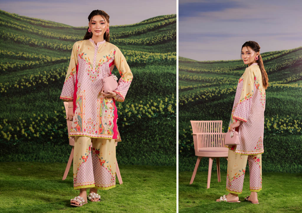 Dull Yellow Printed Co-Ord Set
