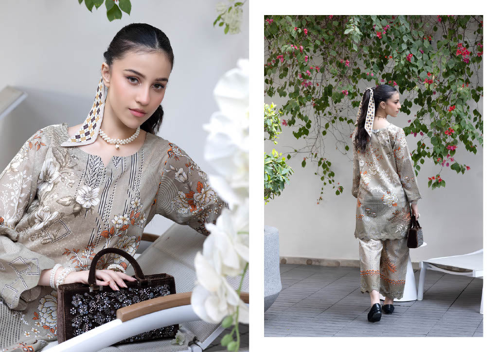 British Khaki Printed Co-Ord Set