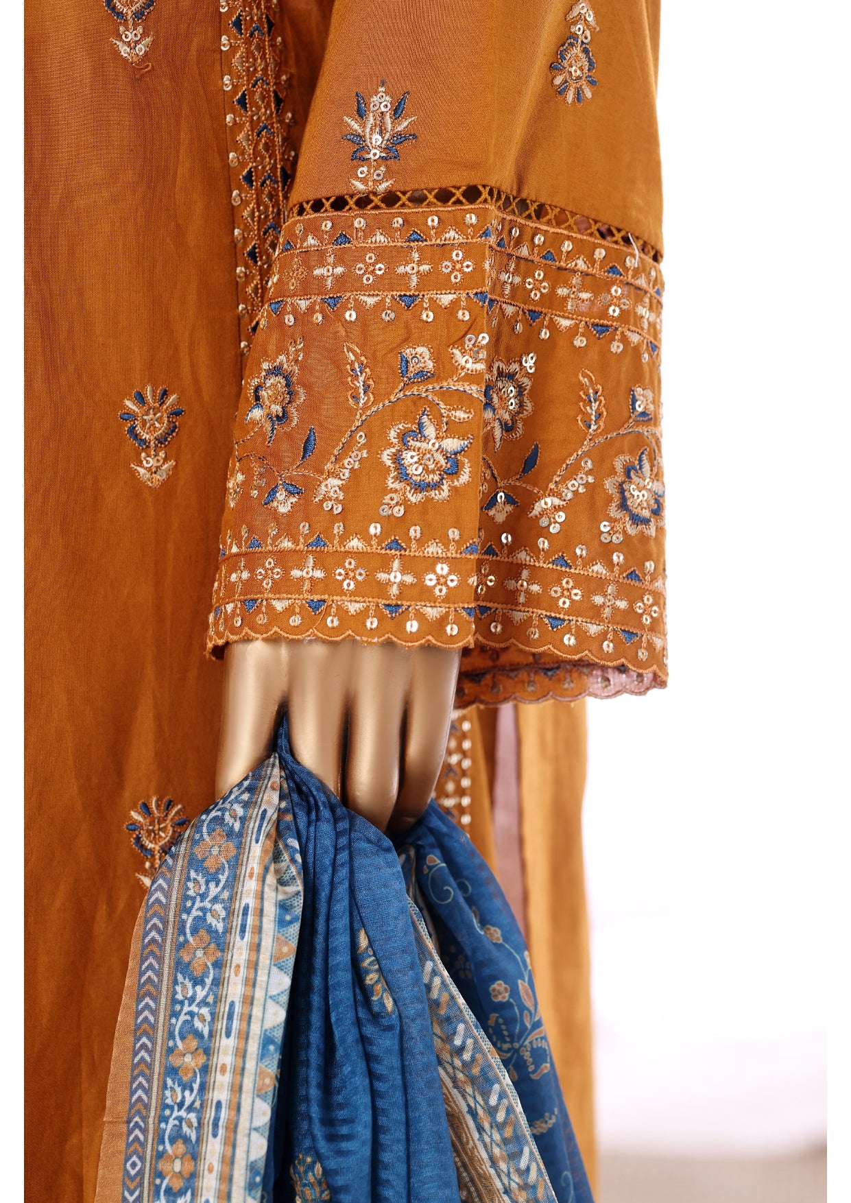 Mustard Brown Bin Saeed Luxury Lawn