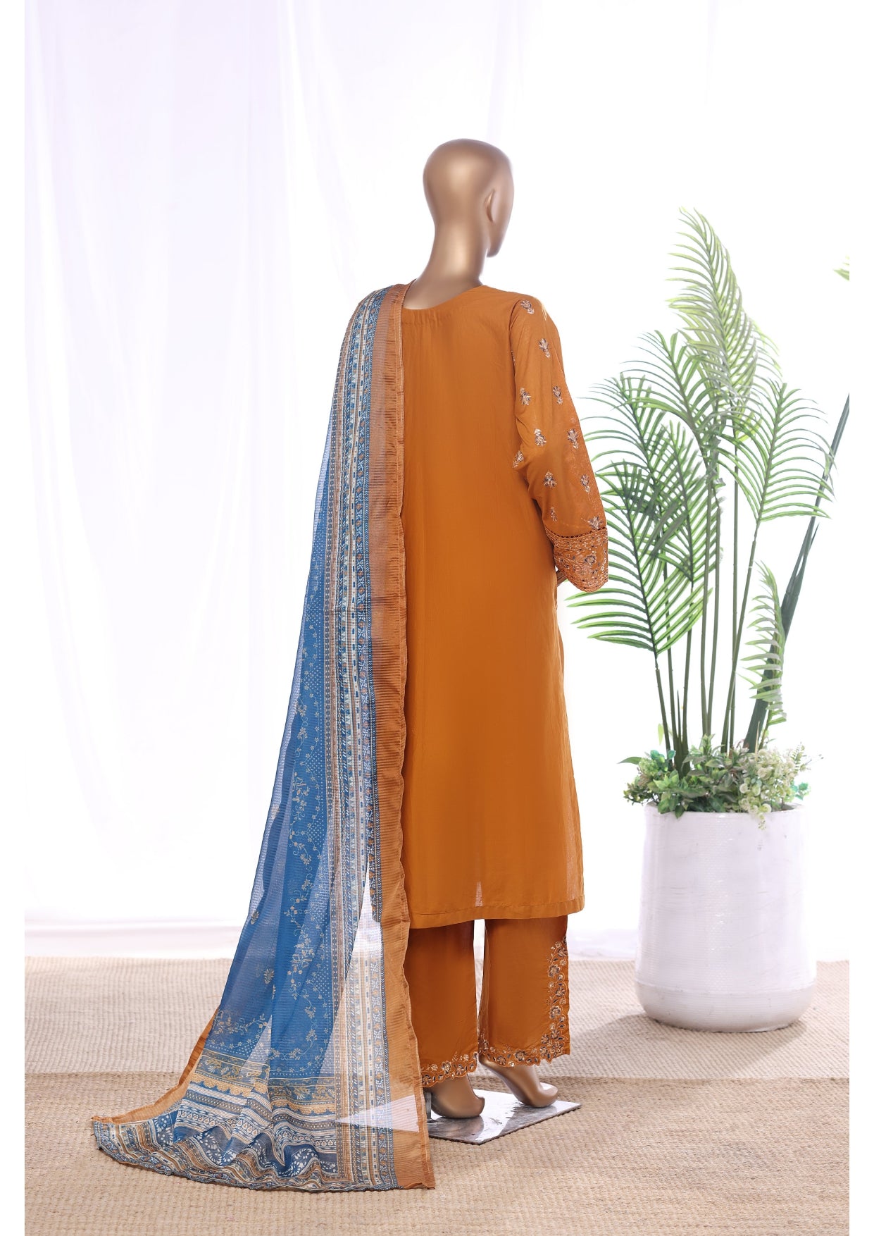 Mustard Brown Bin Saeed Luxury Lawn