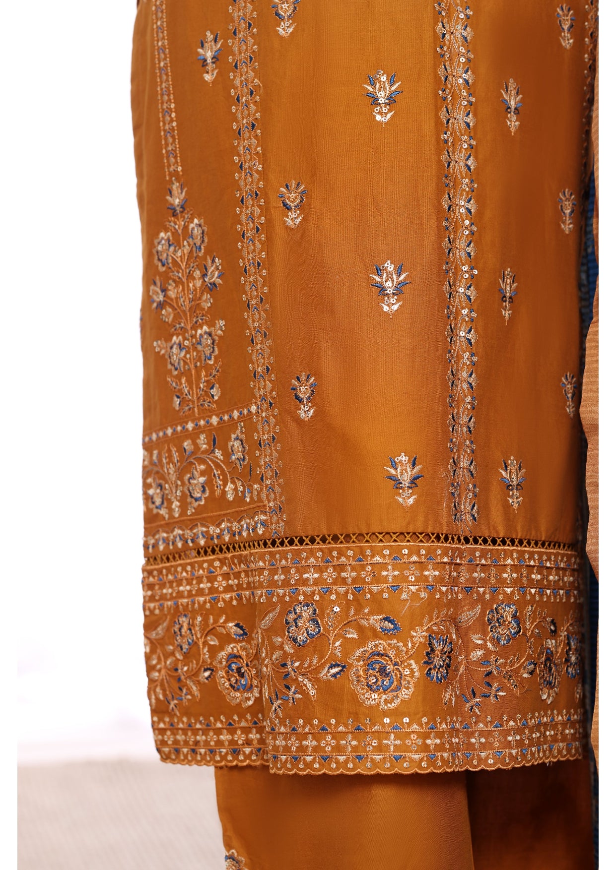 Mustard Brown Bin Saeed Luxury Lawn