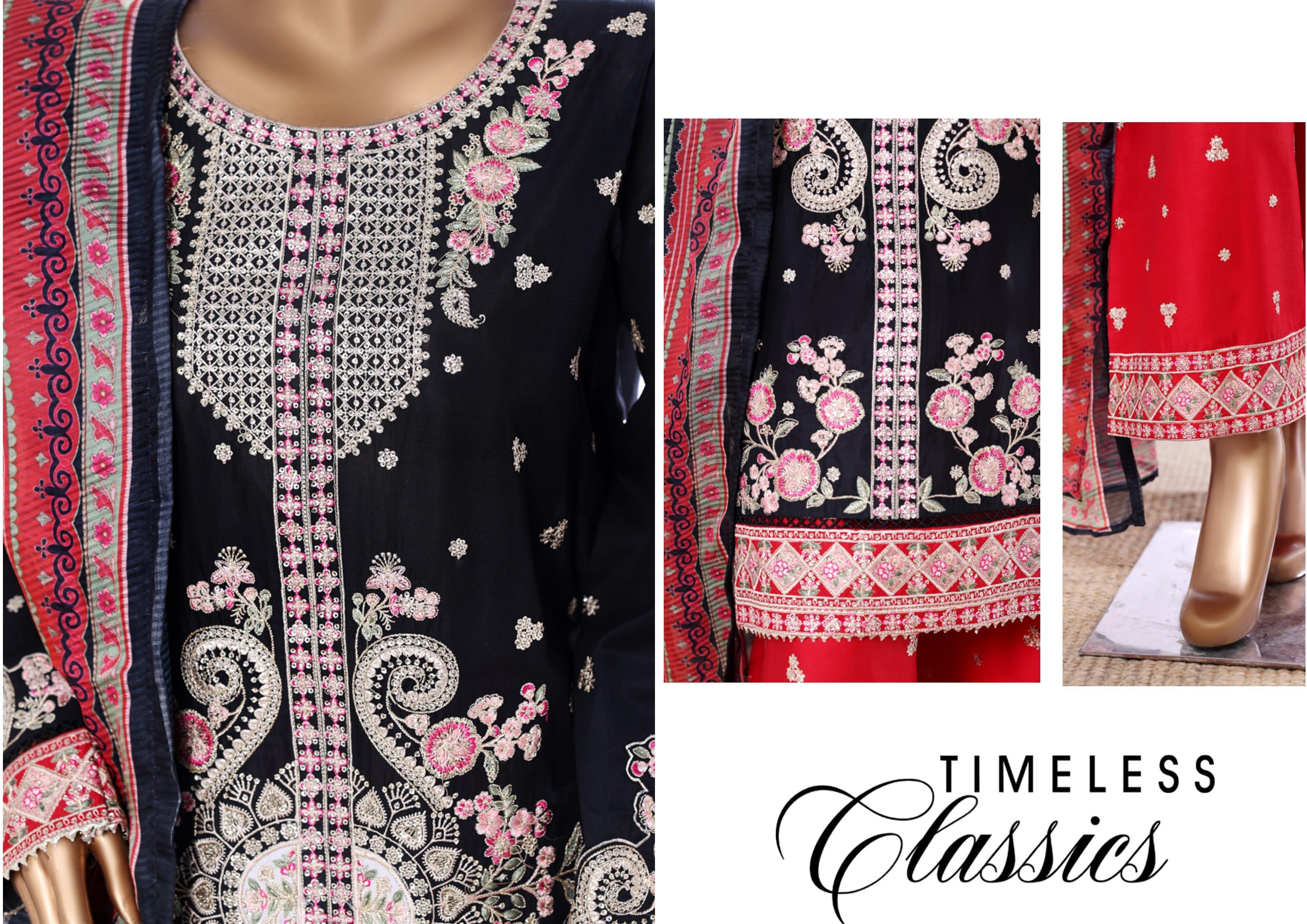 Black and Red Bin Saeed Luxury Lawn